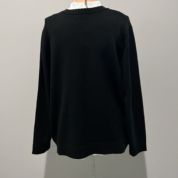 CHRISTMAS sweater with embroidered poinsettias.  Plus size XXL (20) - Picture 3 of 10